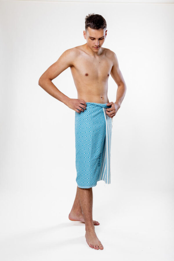 Hammam chusta Sarong – Niebieski - obrazek 2