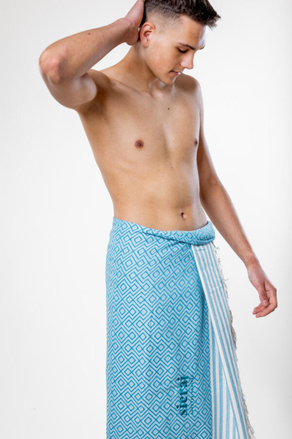 Hammam chusta Sarong – Niebieski - obrazek 3