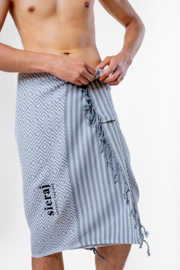Hammam chusta Sarong – Szary - obrazek 8