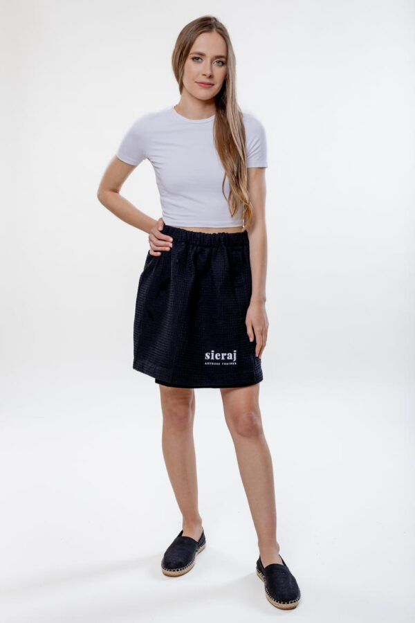 Kilt do Sauny Wafel – Lekki, Przewiewny, Wygodny - Czarny - obrazek 5