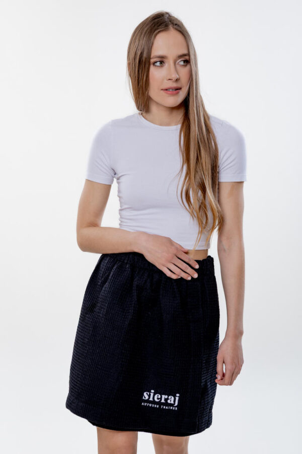 Kilt do Sauny Wafel – Lekki, Przewiewny, Wygodny - Czarny - obrazek 6