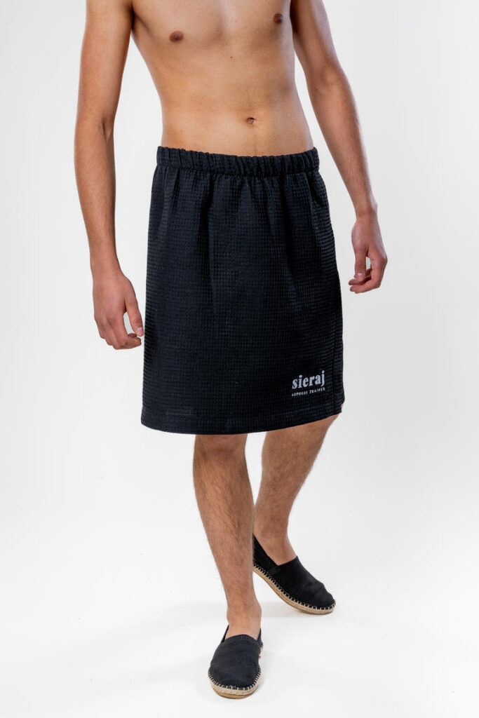 Kilt do Sauny Wafel – Lekki, Przewiewny, Wygodny - Czarny