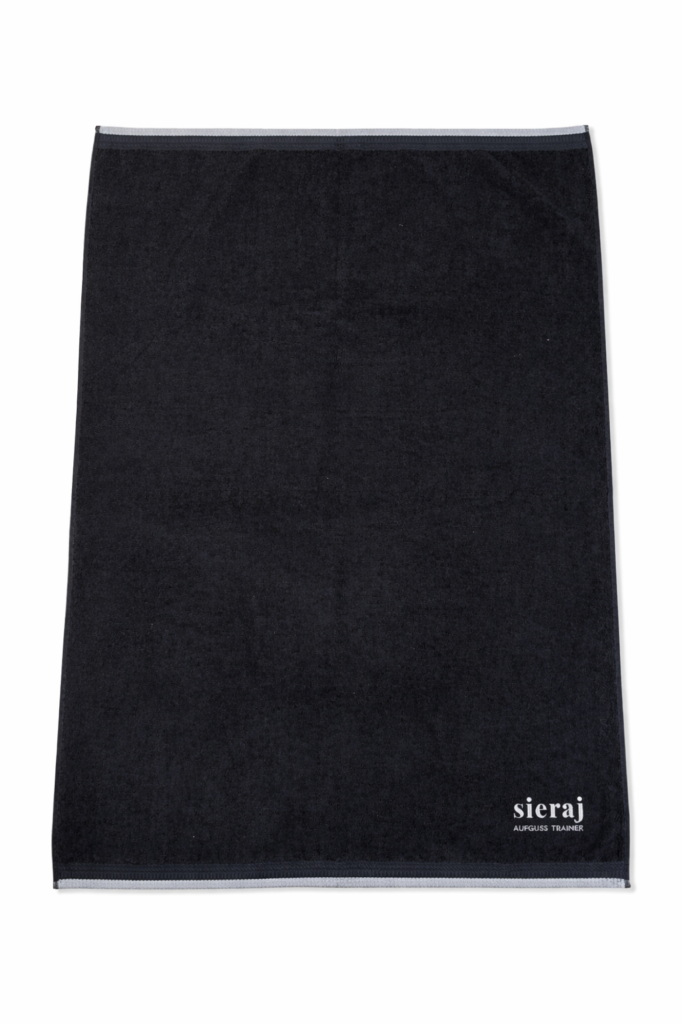 Ręcznik dla Saunamistrzów - Aufguss Towel Pro Open 460g. 130x90 cm Czarny