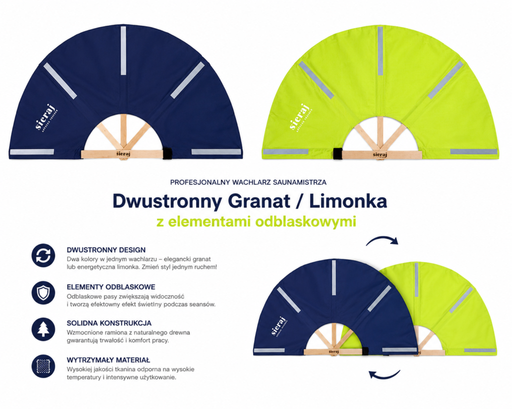 Wachlarz dwustronny - Granat / Limonka